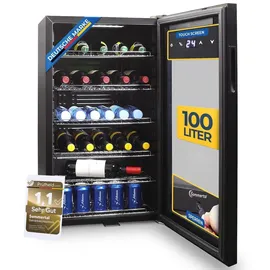 sommertal Kühlschrank GK 100 Getränkekühlschrank 100 l 85 cm hoch Schwarz