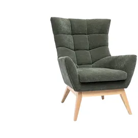 miliboo Relaxsessel Brody Samt 93 x 101 x 75 cm Khaki