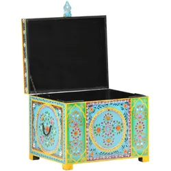 vidaXL Aufbewahrungsbox Handbemalt 50x40x40 cm Mango Massivholz