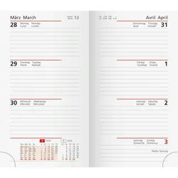Rido Taschenkalender-Einlage Modell int. 8,7x15,3cm 1 Woche/2 Seiten Karton 2026