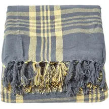 Homescapes Schottenmuster-überwurf, Gelb/grau, 225 X 255 cm, - Homescapes