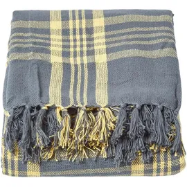 Homescapes Schottenmuster-überwurf, Gelb/grau, 225 X 255 cm, - Homescapes
