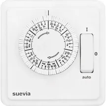 SUEVIA SU280439 Unterputz-Zeitschaltuhr analog Wochenprogramm 1200 W IP20 EIN/AUTO/AUS-Programm