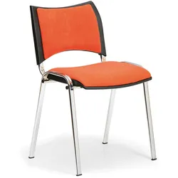 Konferenzstühle SMART - verchromte Füße, ohne Armlehnen, orange