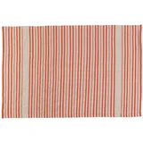 Jute & Co. Robuster und eleganter Teppich, 100% Baumwolle, gewebt, mit natürlichen Farben, Farbe: Rot, 140 x 200 cm