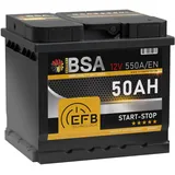 EFB Batterie 50Ah 12V 550A/EN Start Stop Batterie Autobatterie statt 55ah