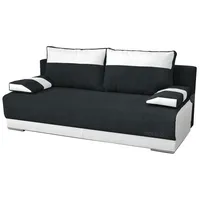 MOEBLO Schlafsofa NISA, Couch für Wohnzimmer, Sofagarnitur Polstersofa Wohnlandschaft, mit Schlaffunktion und Bettkasten, -(BxHxT):196X85X92 cm schwarz