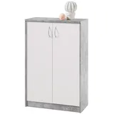 Die Möbelfundgrube Kommode 74 x 112 cm Betondekor / Weiß matt
