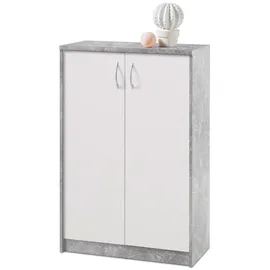 Die Möbelfundgrube Kommode 74 x 112 cm Betondekor / Weiß matt