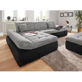 DOMO collection Eckcouch Kunstleder 3-Sitzer Schwarz