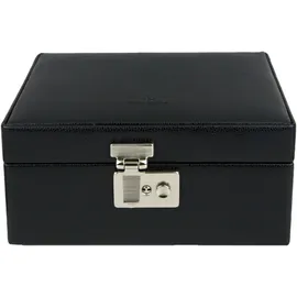 Windrose Beluga Uhrenbox 19,5 cm Leder schwarz