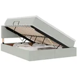 vidaXL Bett mit Stauraum und LED Hellgrau 140 x 190 cm Samt