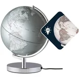 Troika EMFORM Leuchtglobus TERRA LIGHT 25cm silber