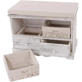 Mendler Garderobe mit Sitzbank 42x62x33cm weiß