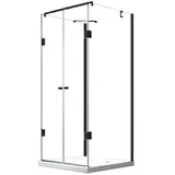 BuyLando.Shop Glaswerk Westfalen Duschkabine rechteckig 100 x 195 cm rechts 120 x 195 cm schwarz transparent