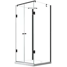 BuyLando.Shop Glaswerk Westfalen Duschkabine rechteckig 100 x 195 cm rechts 120 x 195 cm schwarz transparent