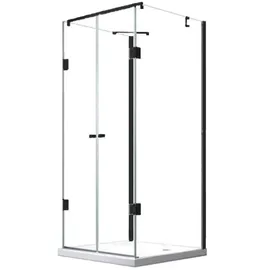 BuyLando.Shop Glaswerk Westfalen Duschkabine rechteckig 100 x 195 cm rechts 120 x 195 cm schwarz transparent