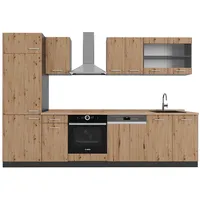 Vicco Küchenzeile R-Line 300 cm Eiche/Anthrazit