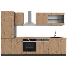 Vicco Küchenzeile R-Line 300 cm Eiche/Anthrazit