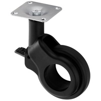 SO-TECH® Möbelrolle BONN Ø 60 mm schwarz Design-Lenkrolle, mit Bremse (Feststeller), Tragkraft 30 kg / Rolle schwarz
