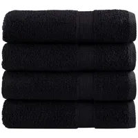 VidaXL Premium-Duschtücher solund 4 Stk. Schwarz 70x140 cm 600