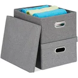 Relaxdays Aufbewahrungsbox mit Deckel, 2er Set,