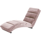 Salesfever Sessel Gr. Samtvelours, B/H/T: 60 x 82 cm x 170 cm, rosa rose Lesesessel und Relaxsessel mit Quersteppung