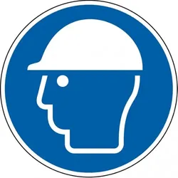 Dreifke® Gebotsschild Kopfschutz benutzen, ASR/ISO, Kunststoff, Ø 400mm