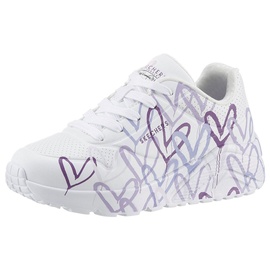 SKECHERS Uno Lite Spread The Love White Synthetic / Light Purple Trim 30