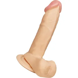 Flexibler Naturdildo mit Saugfuß, 19 cm, natur-hell