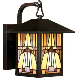 Inglenook Outdoor Tiffany Wandleuchte klein bronze bunt IP44