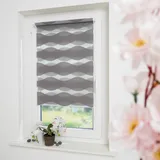 GARESA Doppelrollo GARESA "Welle" Gr. 4, grau (hellgrau, weiß, weiß), B:45cm H:150cm, Polyester, Rollos, dekorativ, stufenlos verstellbar