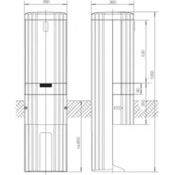 Hager ZAL135A Verteilersäule Baureihe 135 rund, leer