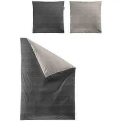 Irisette Bettwäsche Wave 135 x 200 cm Satin Grau