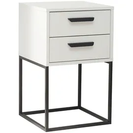 SchlafKONTOR Nachtschrank SUNA 40 x 65 x 38,5 cm Schwarz/Weiß