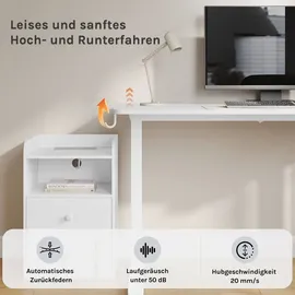 Woltu Höhenverstellbarer Schreibtisch, Computertisch mit USB-Ladeanschluss, Weiß 120x60 cm - Weiß