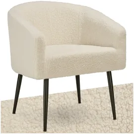 Tectake tectake® Sessel Mysig beige, dicke Polsterung mit Bouclé-Bezug,