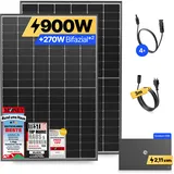 Balkonkraftwerk 900W/800W Solaranlage mit Solakon ONE Speicher Steckerfertig WIFI Komplettset Photovoltaik Anlage 800W, Kabellänge: 3m