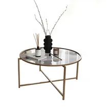 Asir Couchtisch SONNE 40x83 cm golden/klar - Gold-