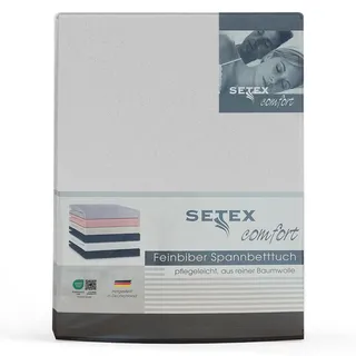 Setex Spannbettlaken Feinbiber 160 x 200 cm weiß
