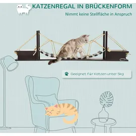 PawHut Kletterwand mit Hängebrücke für Katzen bis 5 kg