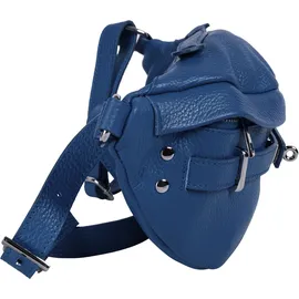 Samantha look Gürteltasche echt Leder, Made in Italy, blau