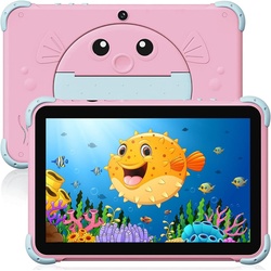 ascrecem Tablet (10,1″, 32 GB, Android 11.0, Tablet kinder doppelkamera lernen kindertablet jahre kindersicherer) rosa