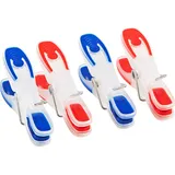 Leifheit Wäscheklammern blau/transparent und rot/transparent, 25 St.