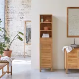Tikamoon Hochschrank Badschrank Highboard 180 cm Natur Teak