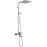 klarwerk LANA | Premium Regendusche Set Silber gebürstet Edelstahl | Design Duscharmatur Duschsystem | Mischbatterie Dusche komplett mit Handbrause