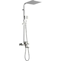 klarwerk LANA | Premium Regendusche Set Silber gebürstet Edelstahl | Design Duscharmatur Duschsystem | Mischbatterie Dusche komplett mit Handbrause