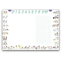 Close Up ABC Kinder Schreibtischunterlage Papier | DinA2, 25 Blatt | Kariertes Feld | Alphabet mit Hilfslinien zum Lernen & Üben | Zum Kritzeln, Zeichnen | 2. Klasse
