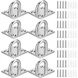 Greluma 8-teiliges Set Mit Robusten Ösenplatten, Clipringen, Haken Und U-förmigen Befestigungselementen Für Hängematten – M5 Wand- Und Deckenhaken Für Schwenkbare Aufhängung – Edelstahl 304