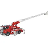 Bruder 03591 - Feuerwehrfahrzeug mit Drehleiter, Wasserpumpe, Licht & Sound rot 1:16